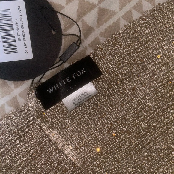 WHITE FOX BOUTIQUE
Play Pretend Sequin Knit Top Champagne NWT - Picture 9 of 9